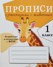 Загрузить изображение в средство просмотра галереи, Прописи для 1 класса. Прописи с рассказами о животных
