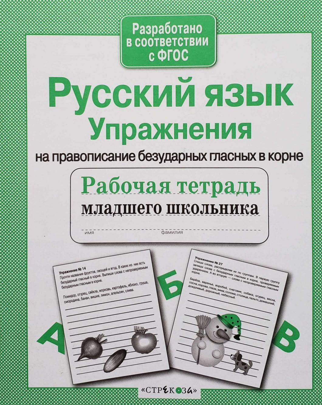 Русский язык. Упражнения на правописание безударных гласных в корне. Рабочая тетрадь